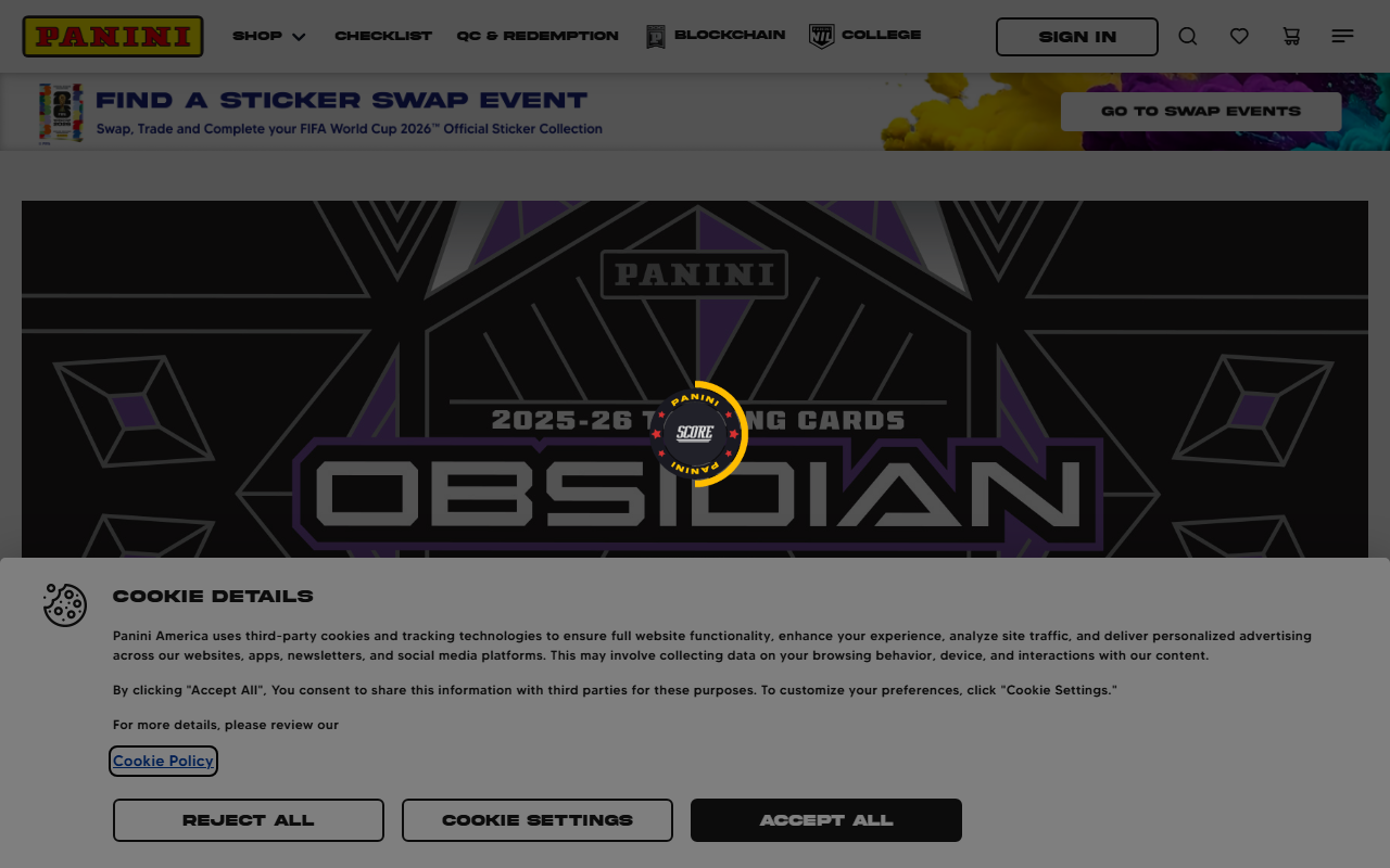 Panini America sponsor landing page advertised on The Dan Patrick Show