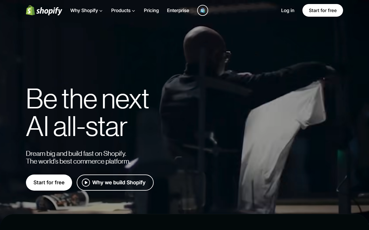Shopify sponsor landing page advertised on The Telepathy Tapes