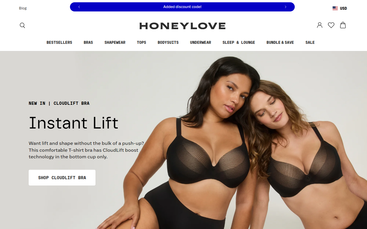 Honey Love sponsor landing page advertised on Handsome