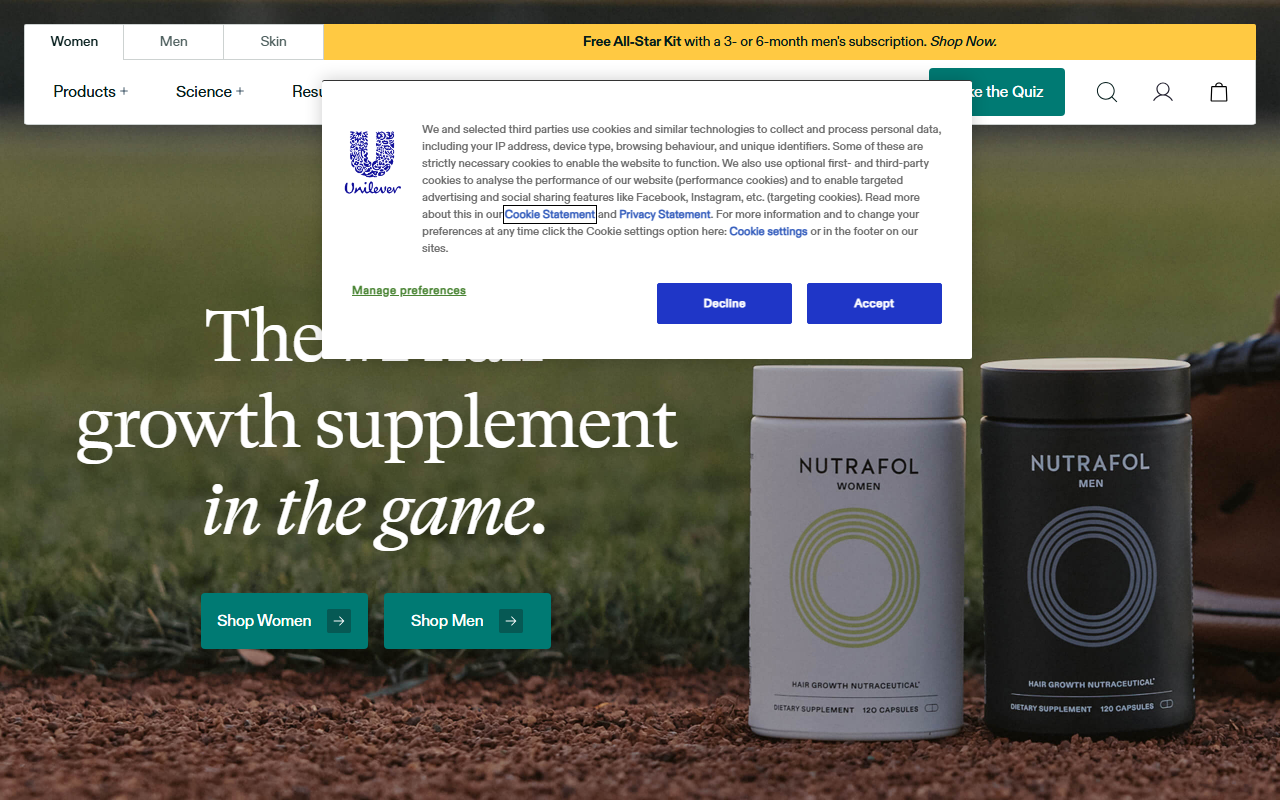 Nutrafol sponsor landing page advertised on Juicy Scoop with Heather McDonald