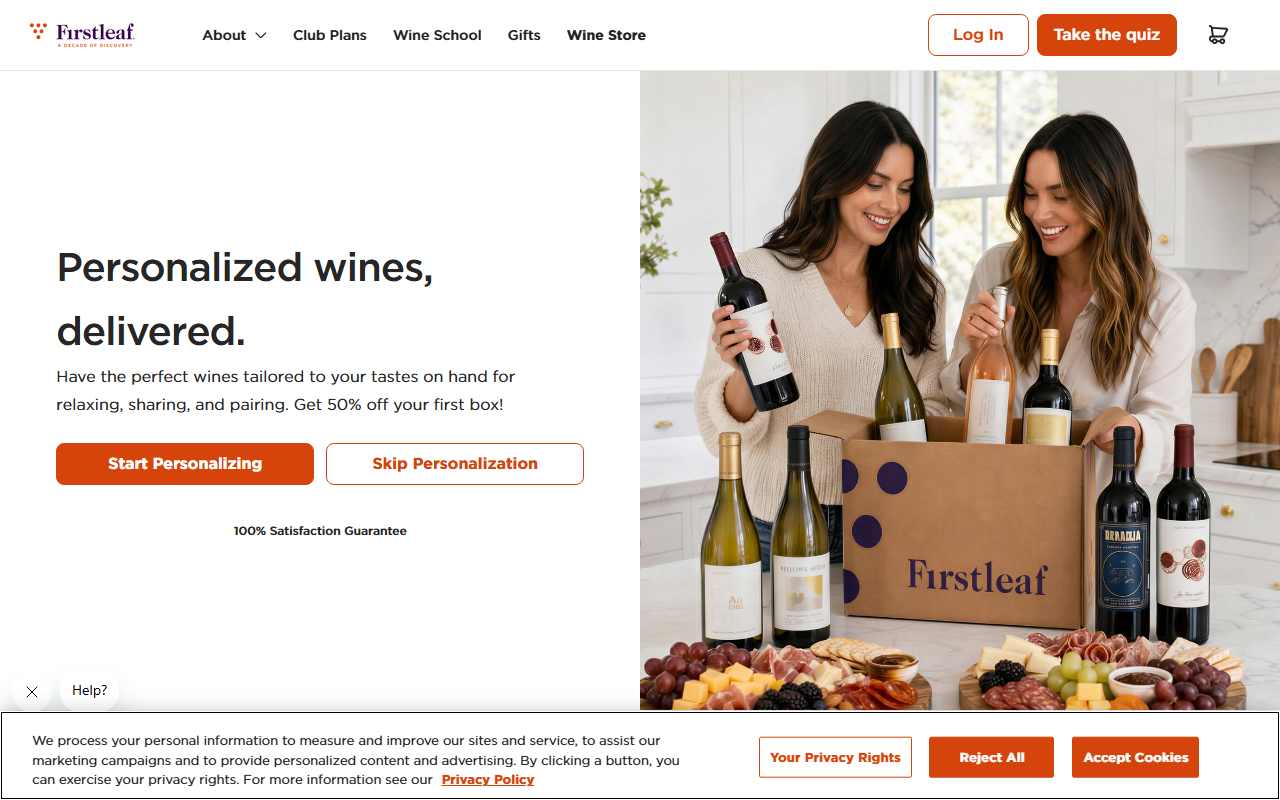 First Leaf sponsor landing page advertised on The Viall Files
