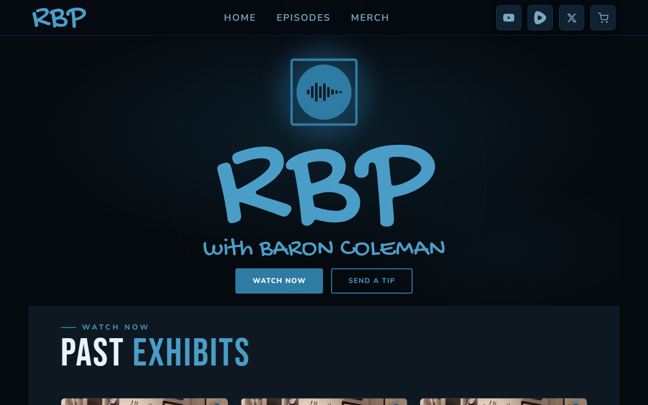 Real Baron Podcast sponsor landing page advertised on Real Baron Podcast