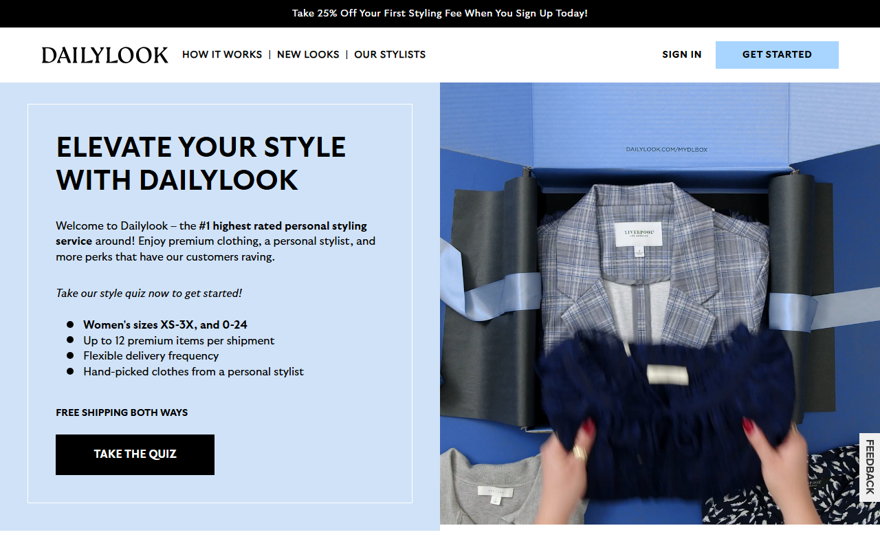 Daily Look sponsor landing page advertised on The Daily Beans