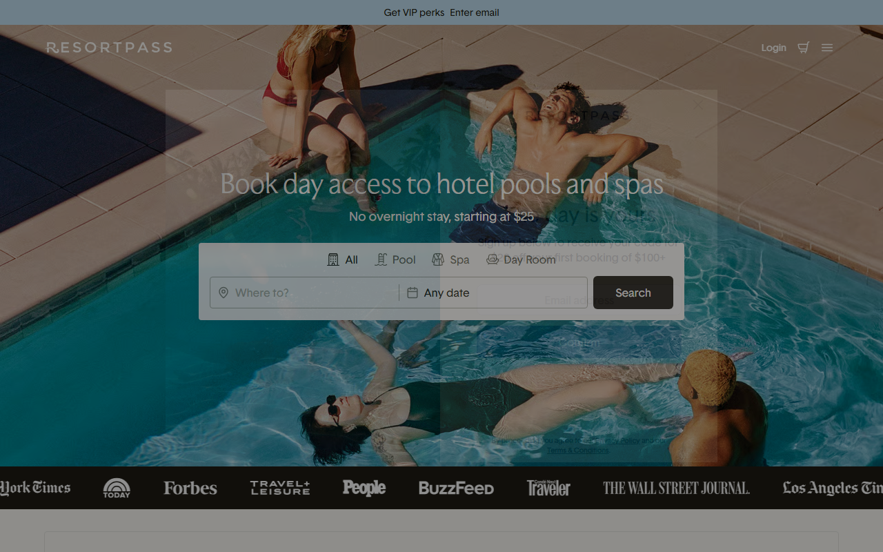 Resort Pass sponsor landing page advertised on Absolutely Not
