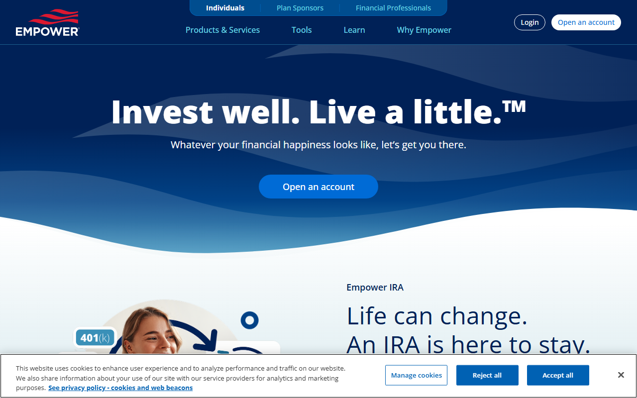 Empower sponsor landing page advertised on The Dan Patrick Show