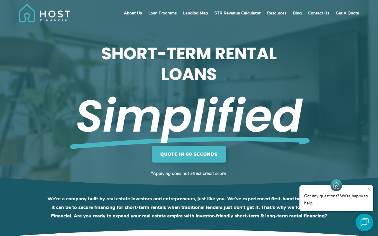 Host Financial sponsor landing page advertised on BiggerPockets Real Estate Podcast