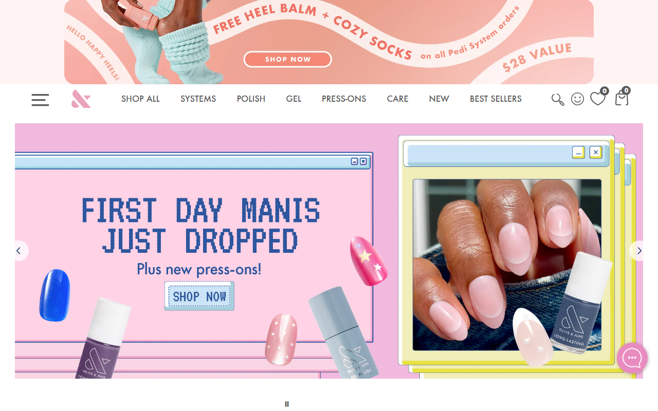 Olive and June sponsor landing page advertised on Toni and Ryan
