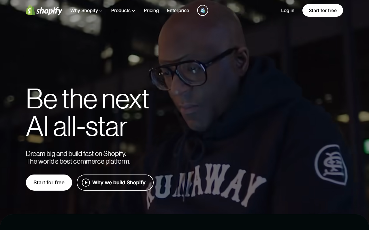 Shopify sponsor landing page advertised on Sistas Who Kill: A True Crime Podcast