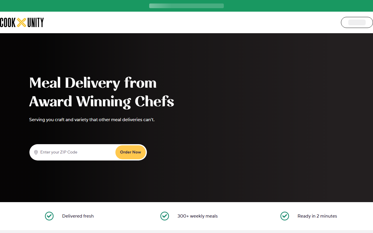CookUnity sponsor landing page advertised on The Jordan Harbinger Show
