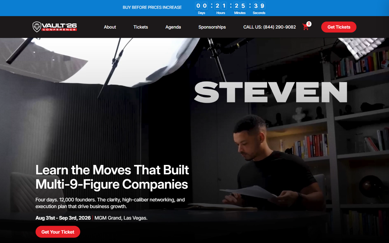 Vault 2026 sponsor landing page advertised on The Glenn Beck Program