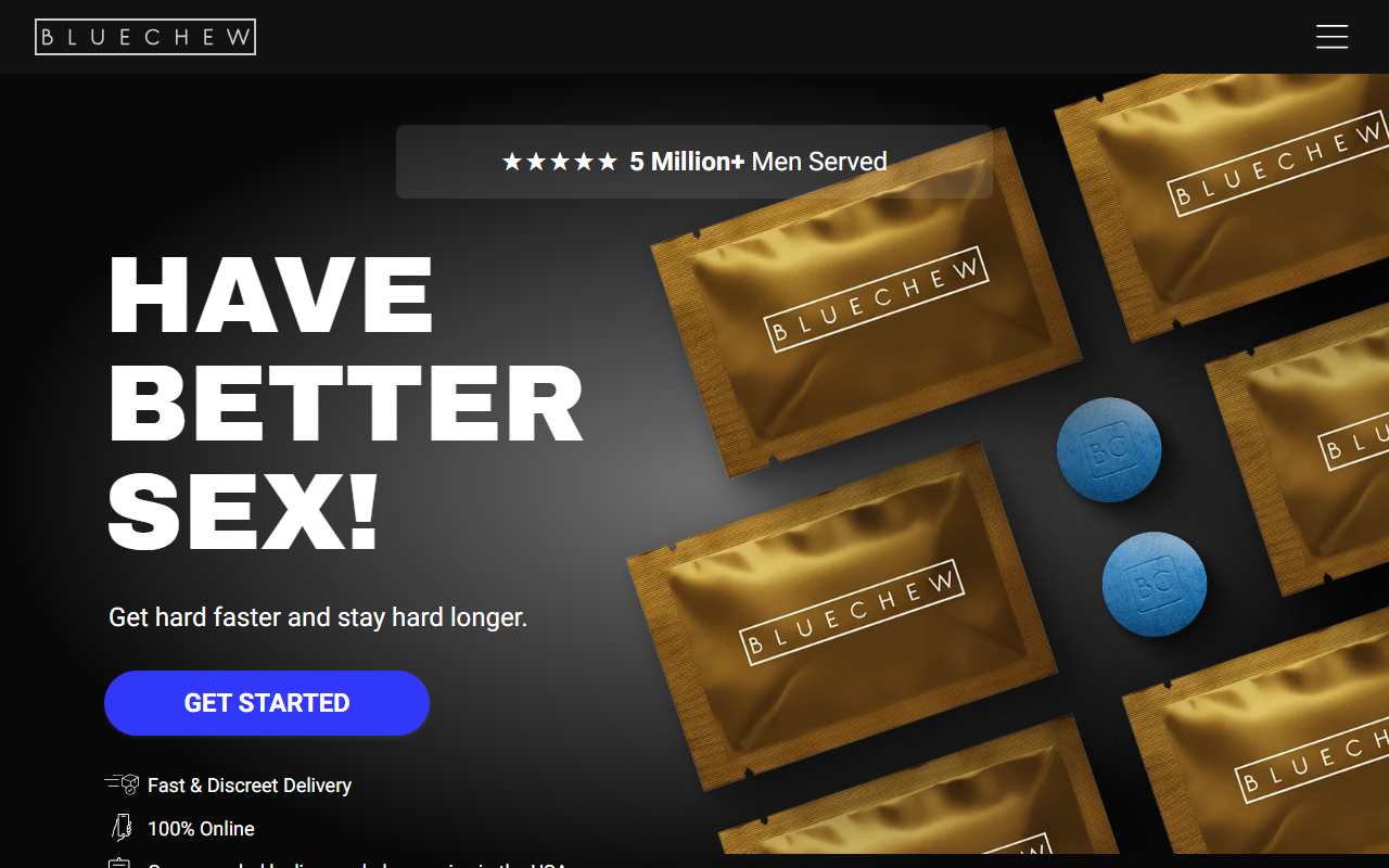 Blue Chew sponsor landing page advertised on Strictly Anonymous Confessions