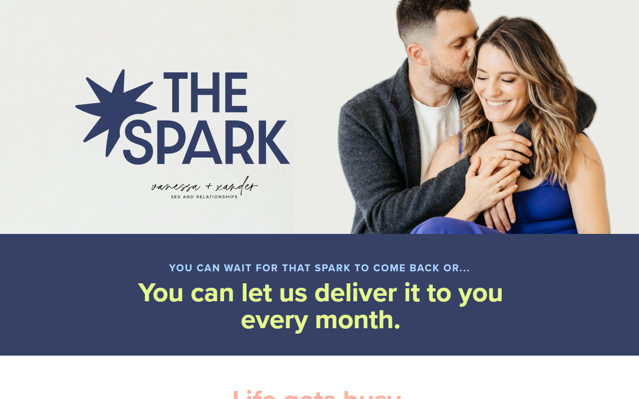 The Spark sponsor landing page advertised on Pillow Talks