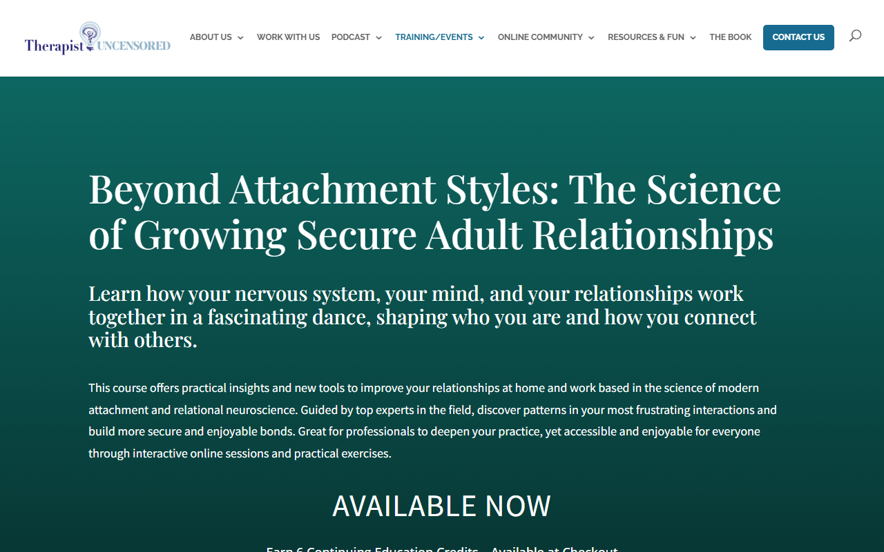 Therapist Uncensored sponsor landing page advertised on Therapist Uncensored Podcast