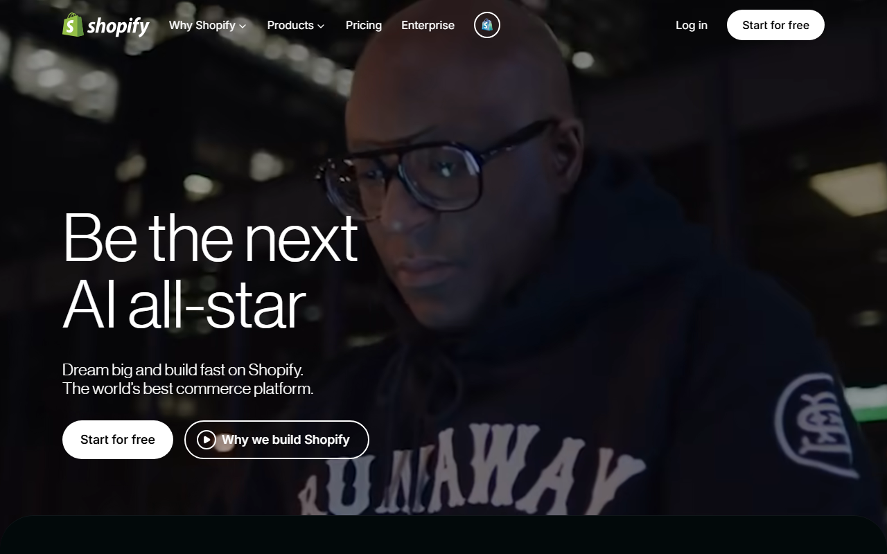 Shopify sponsor landing page advertised on We Study Billionaires - The Investor’s Podcast Network