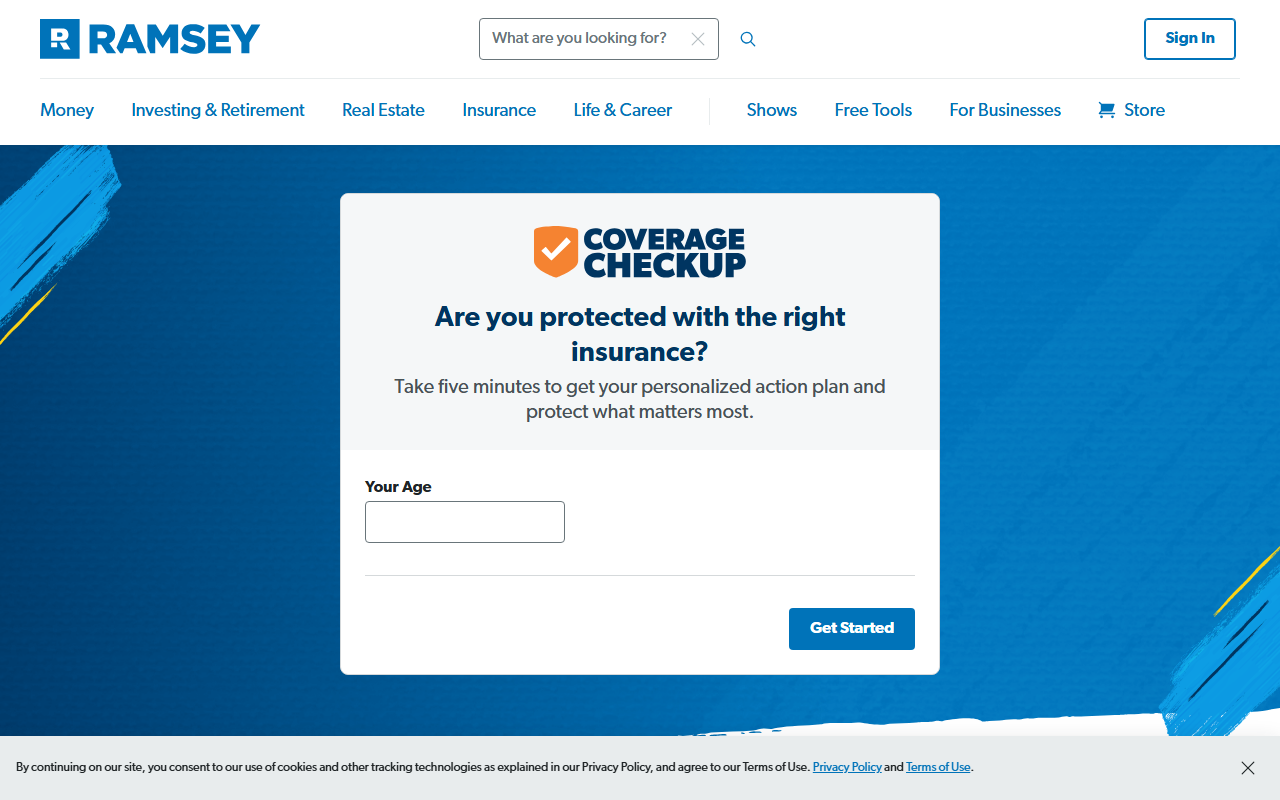 Ramsey Solutions sponsor landing page advertised on The Ramsey Show