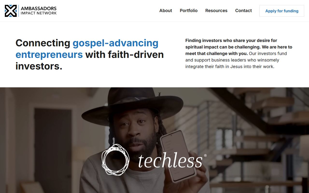 Ambassadors Impact Network sponsor landing page advertised on The World and Everything In It