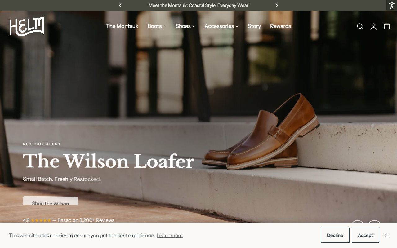 Helm Boots sponsor landing page advertised on Son of a Boy Dad