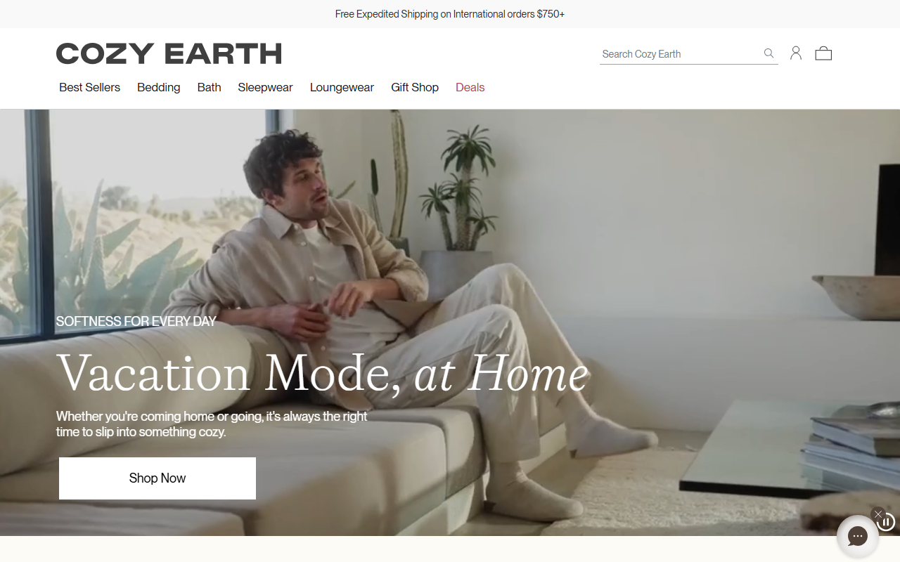 Cozy Earth sponsor landing page advertised on Pillow Talks
