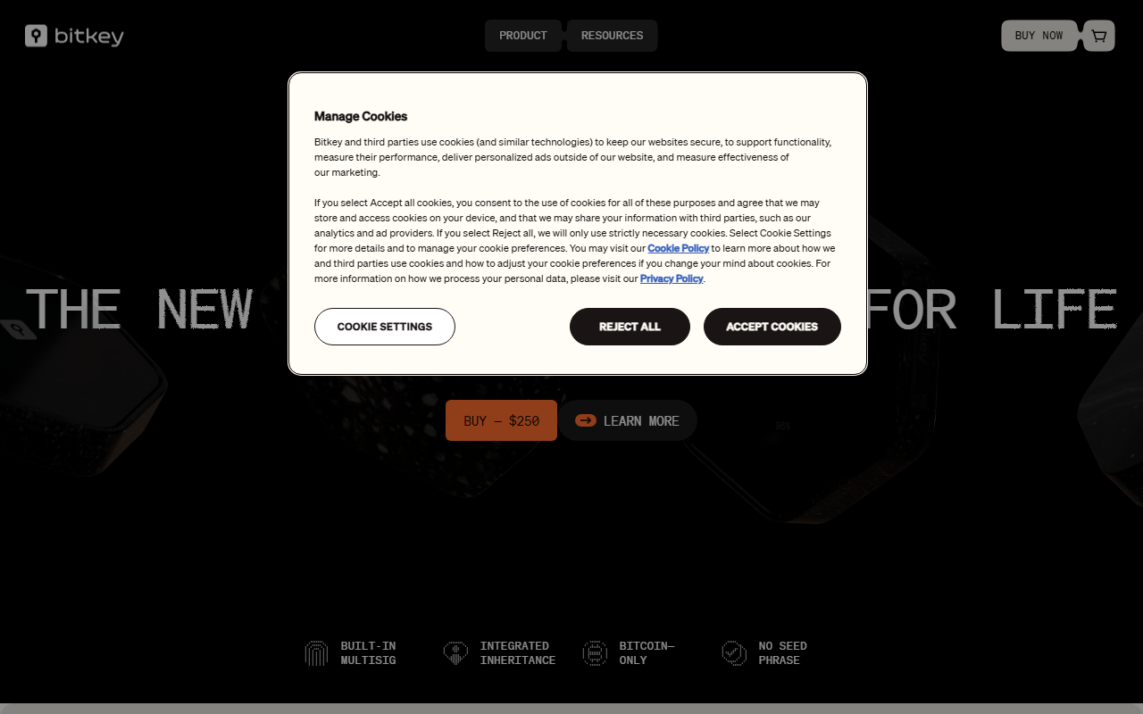Bitkey sponsor landing page advertised on What Bitcoin Did