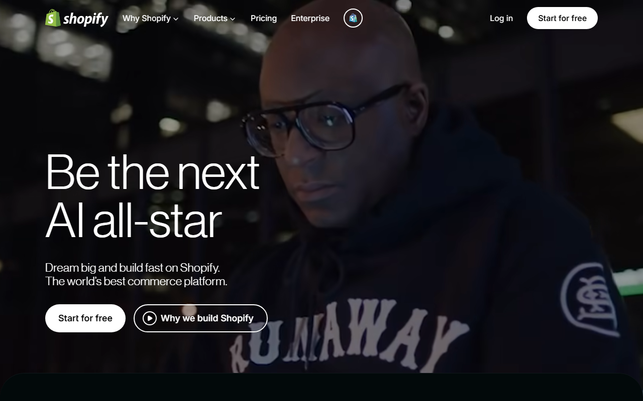 Shopify sponsor landing page advertised on Sistas Who Kill: A True Crime Podcast