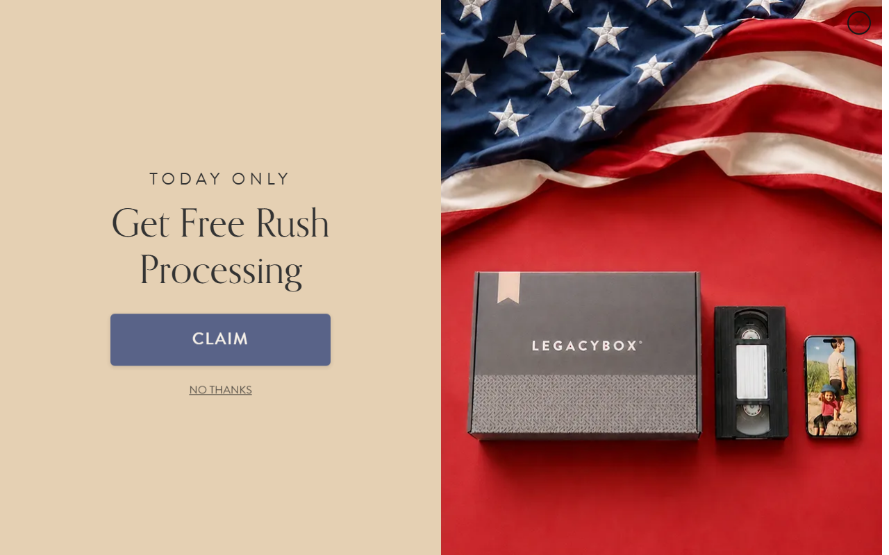 Legacy Box sponsor landing page advertised on The Glenn Beck Program