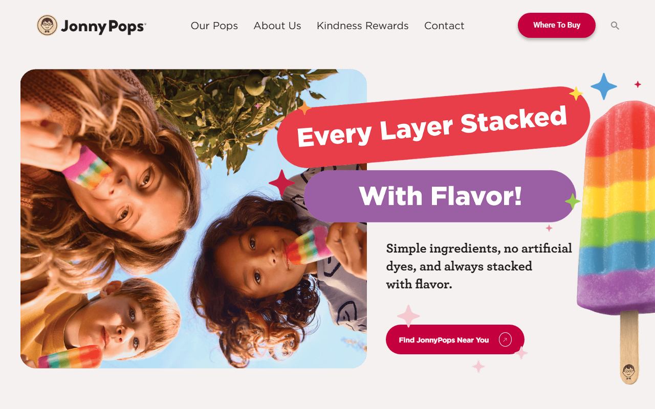 Johnny Pops sponsor landing page advertised on TrapDraw Podcast – No Laying Up