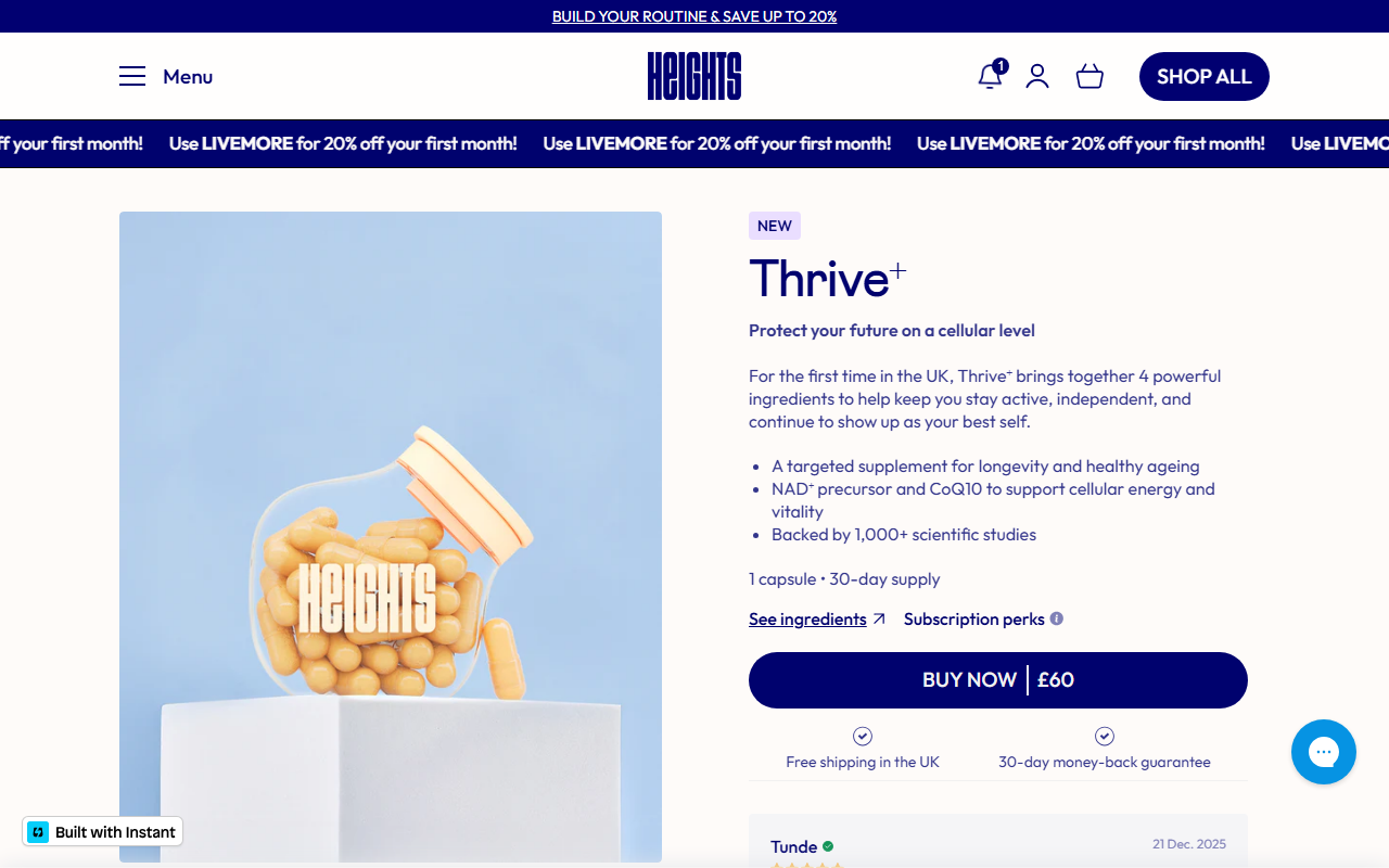 Heights sponsor landing page advertised on Feel Better, Live More with Dr Rangan Chatterjee