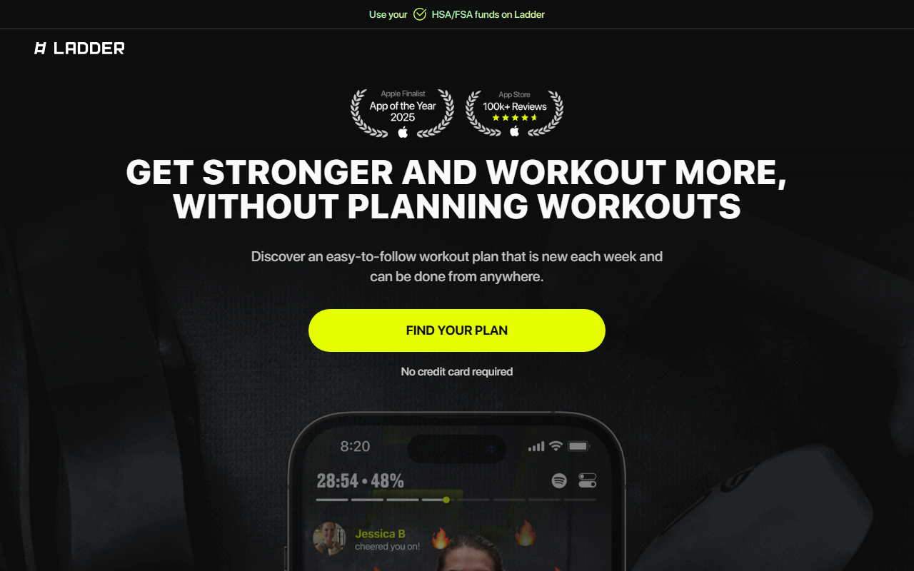 Ladder sponsor landing page advertised on The Blonde Files Podcast