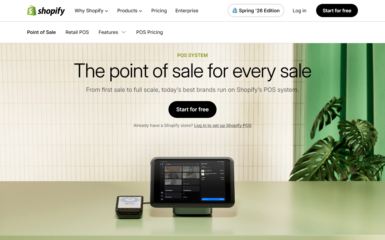 Shopify sponsor landing page advertised on The Mindset Mentor