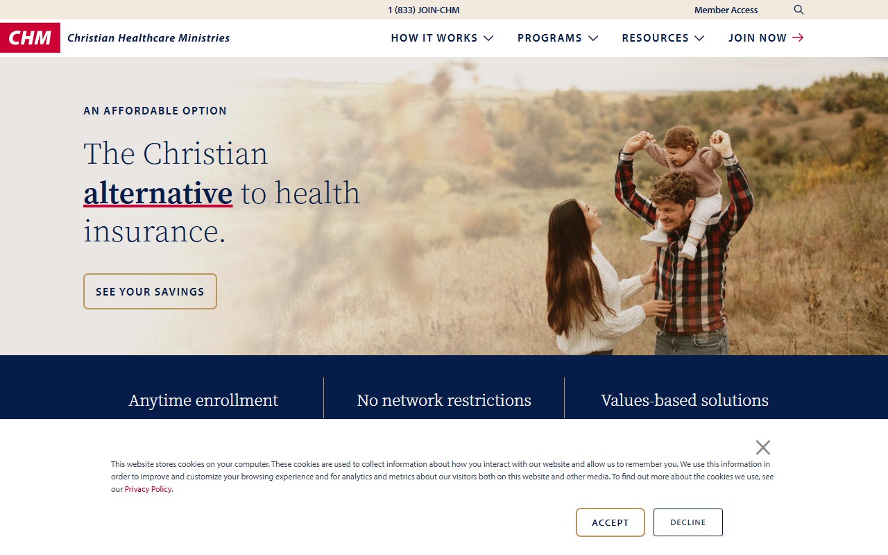 Christian Healthcare Ministries sponsor landing page advertised on The Charlie Kirk Show
