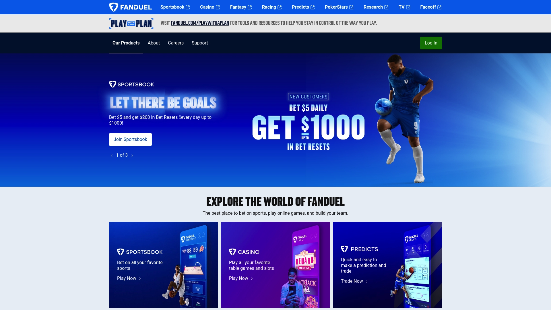 FanDuel sponsor landing page advertised on The Right Time with Bomani Jones
