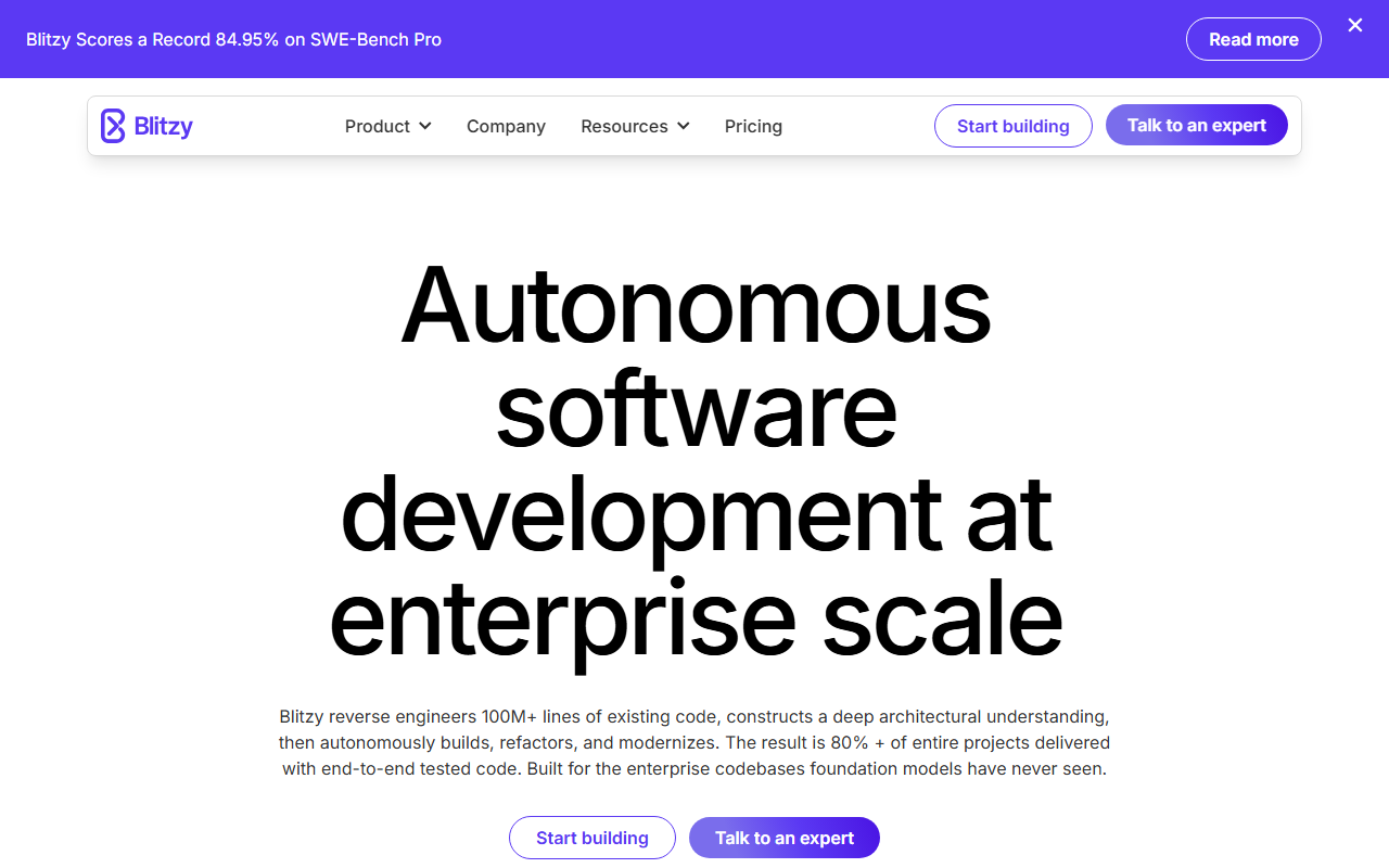 Blitzy sponsor landing page advertised on The AI Breakdown: Daily Artificial Intelligence News and Discussions