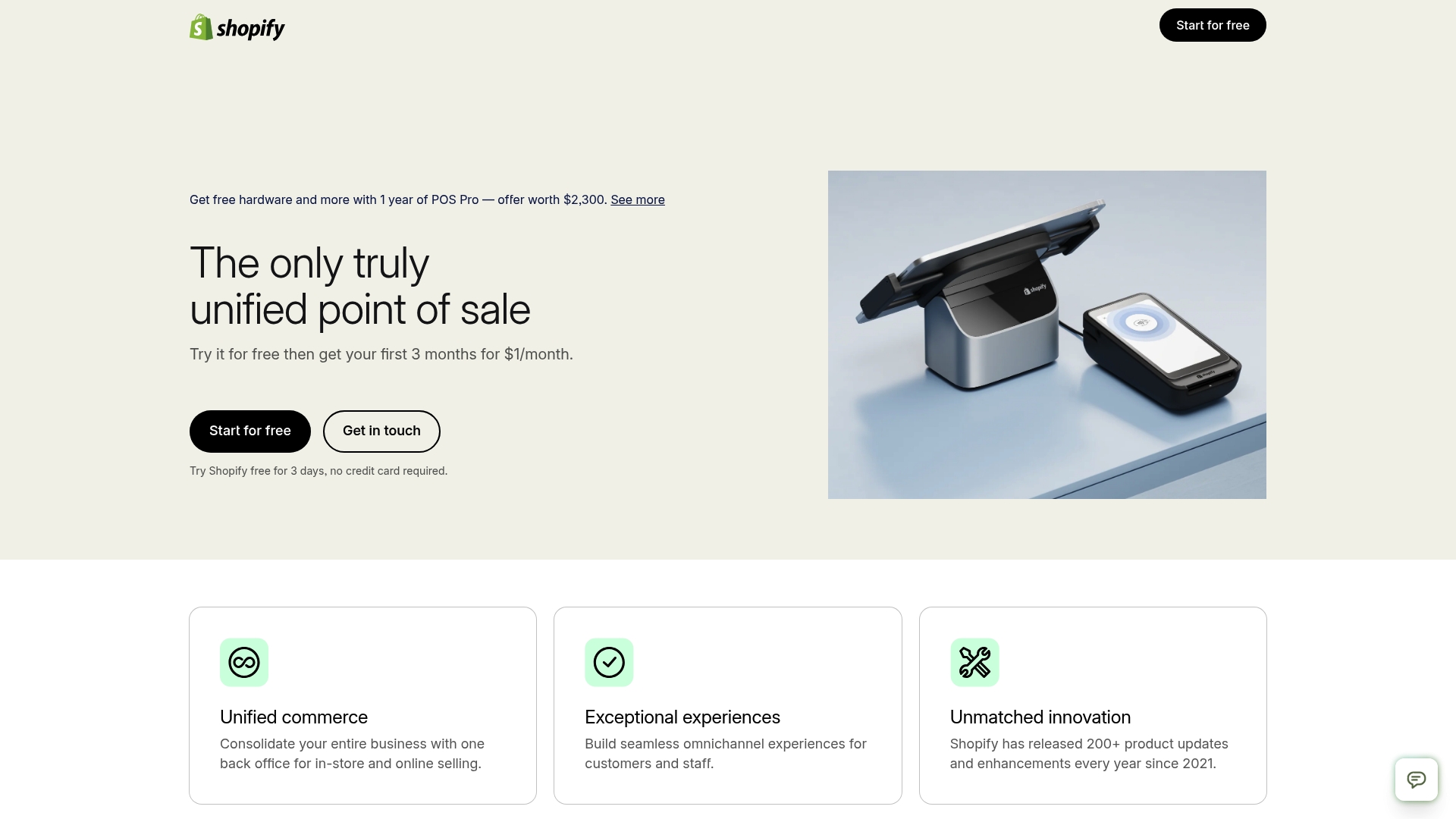 Shopify sponsor landing page advertised on 2 Bears, 1 Cave with Tom Segura & Bert Kreischer