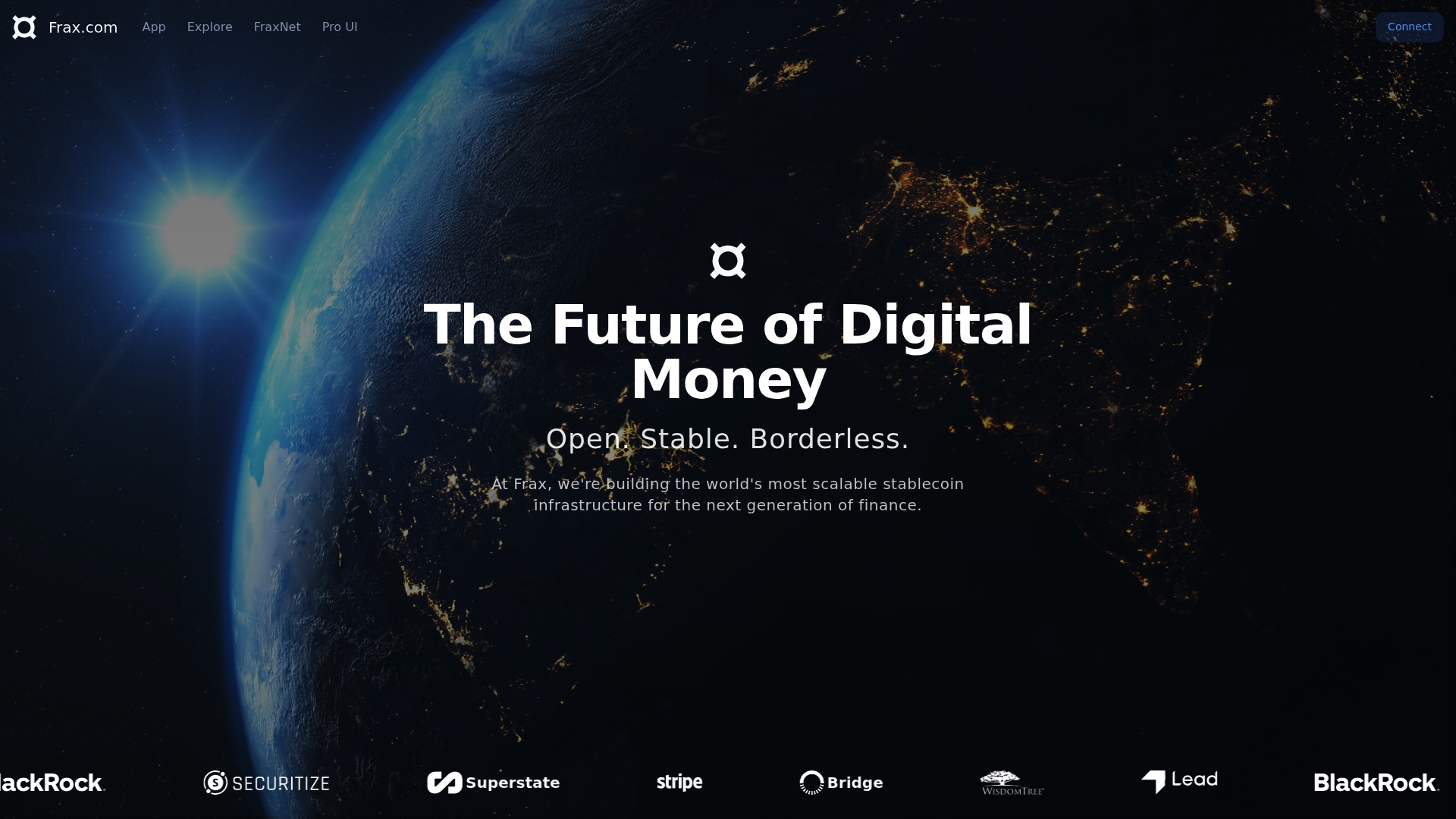 Frax sponsor landing page advertised on DeFi By Design