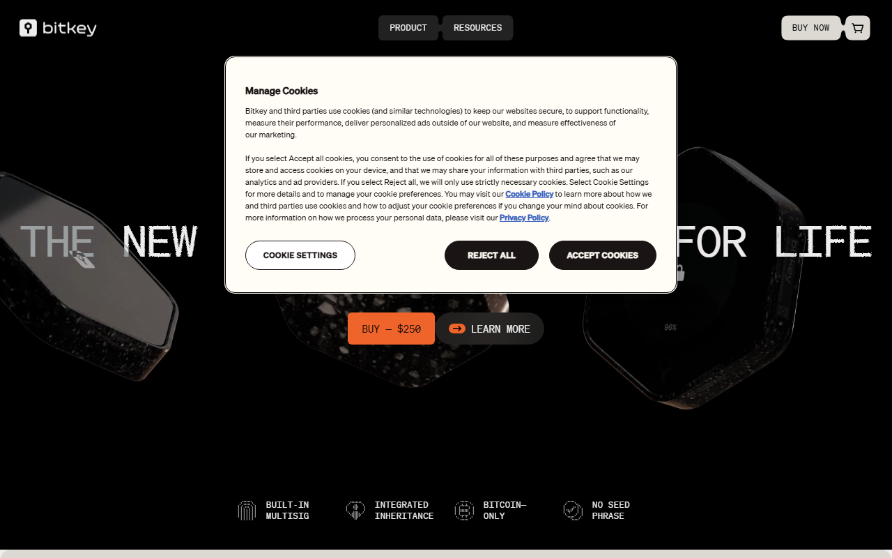 Bitkey sponsor landing page advertised on What Bitcoin Did