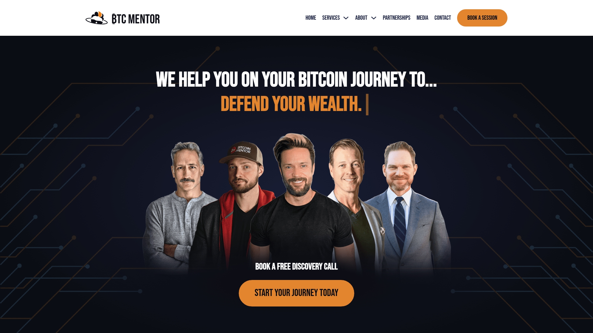 BTC Mentor sponsor landing page advertised on BTC Sessions