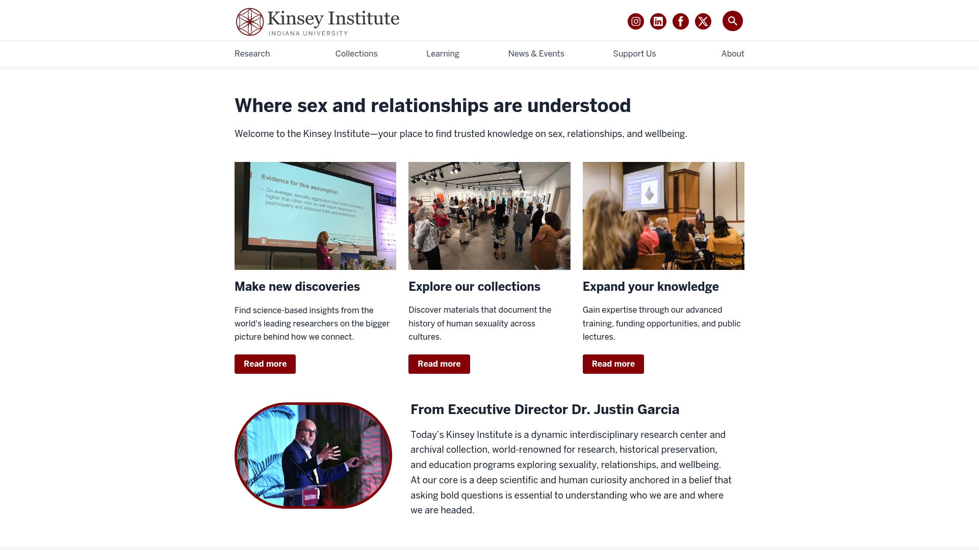 Kinsey Institute sponsor landing page advertised on Sex and Psychology Podcast