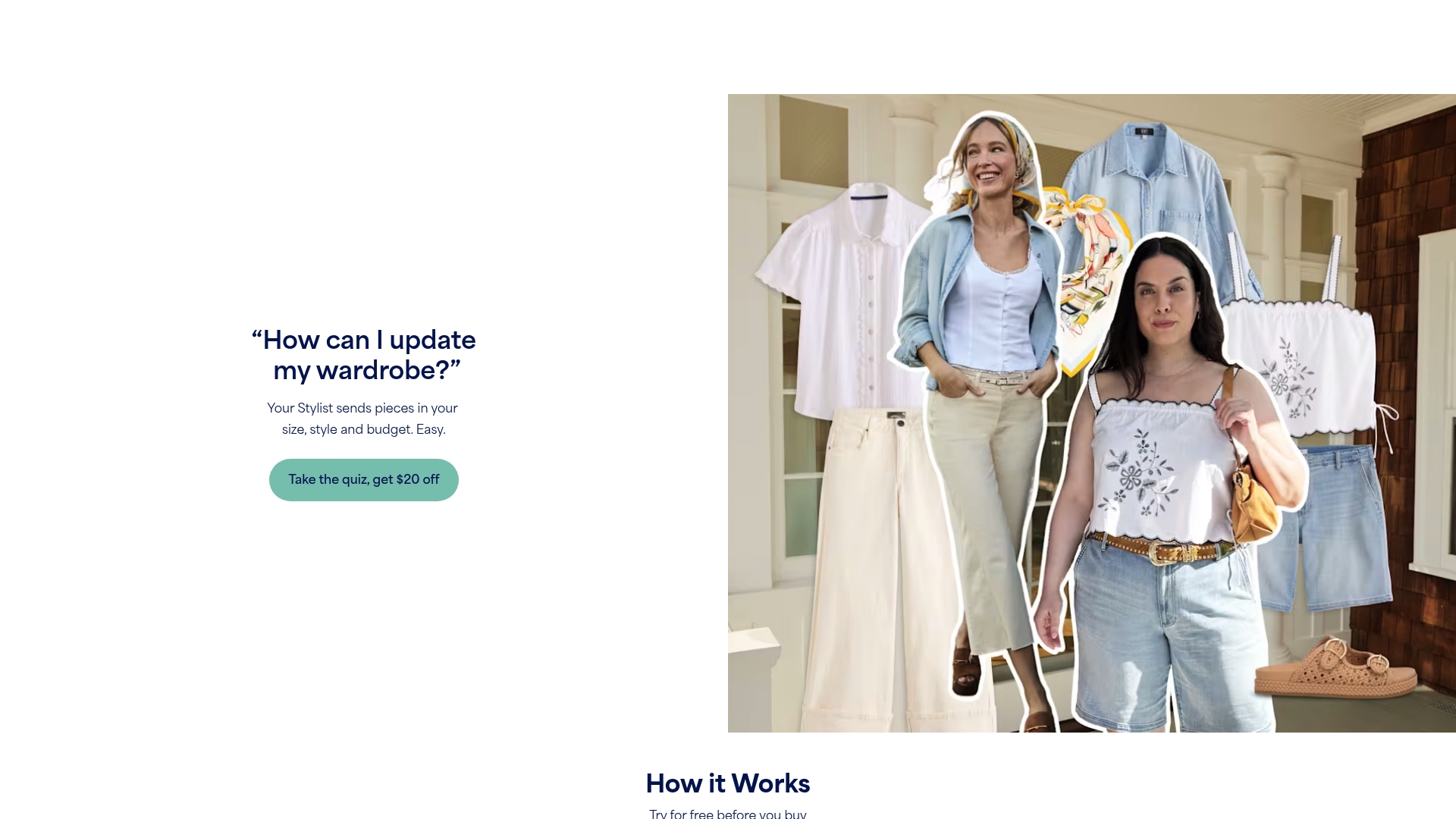 Stitch Fix sponsor landing page advertised on Rotten Mango