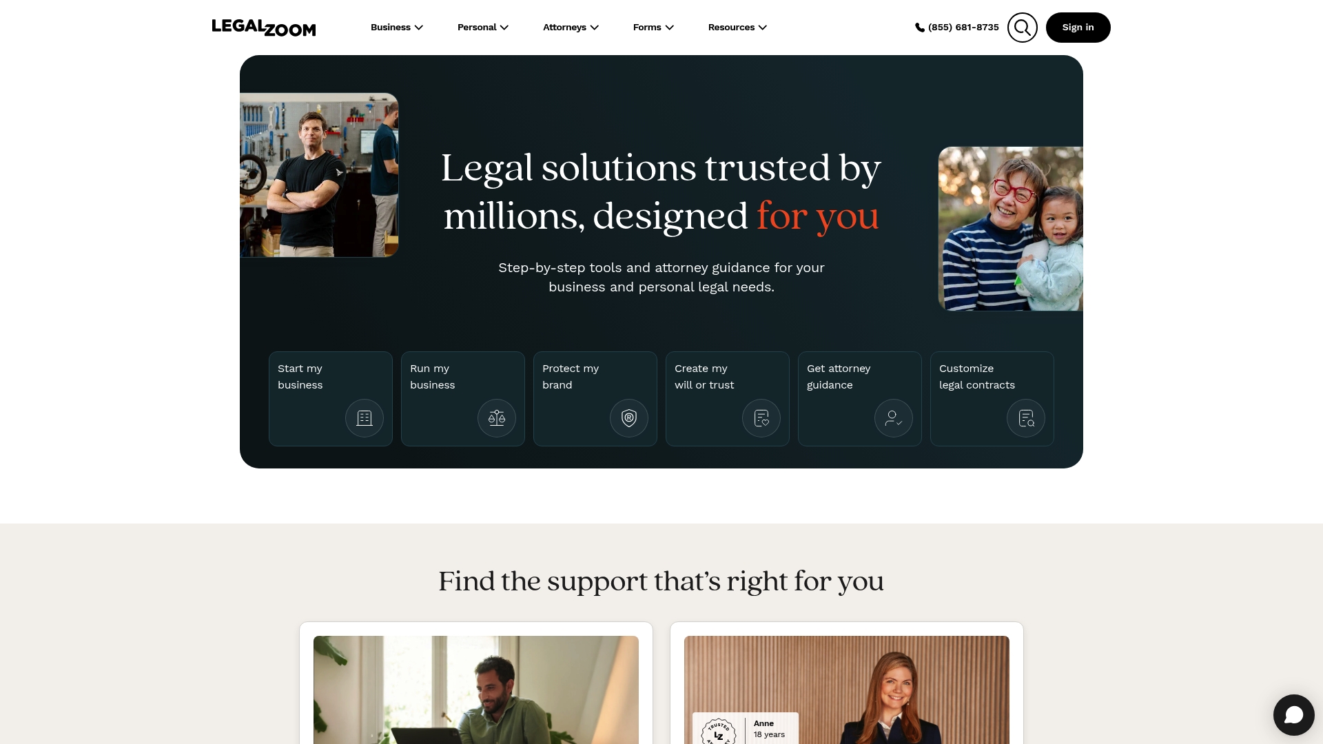LegalZoom sponsor landing page advertised on Adam Carolla Show