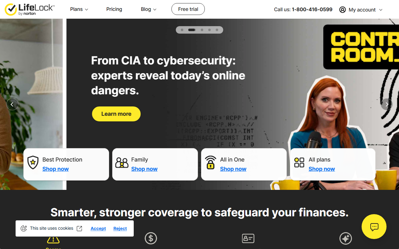 LifeLock sponsor landing page advertised on Sword and Scale
