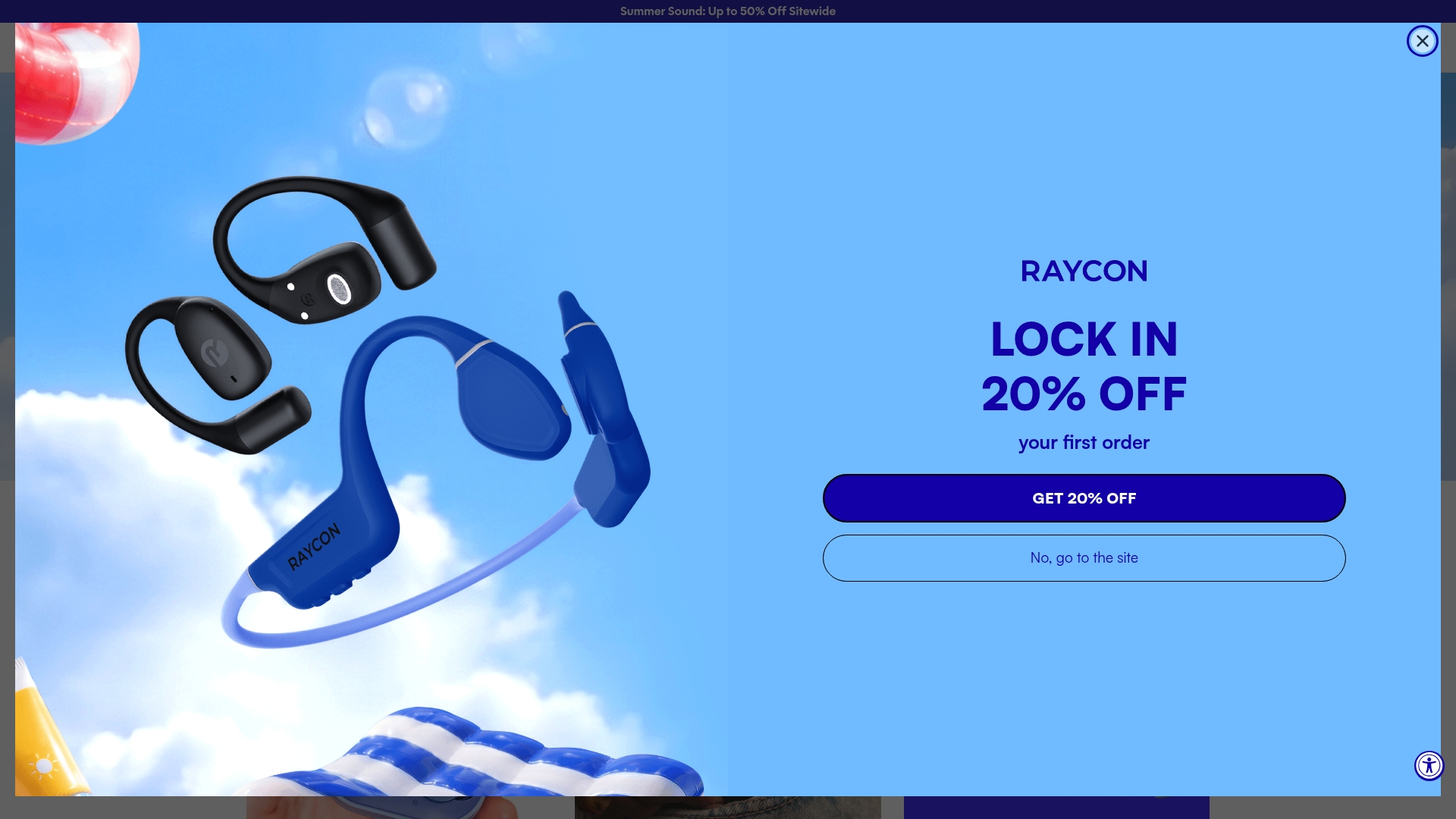 Raycon sponsor landing page advertised on Kim Komando Daily Tech Update