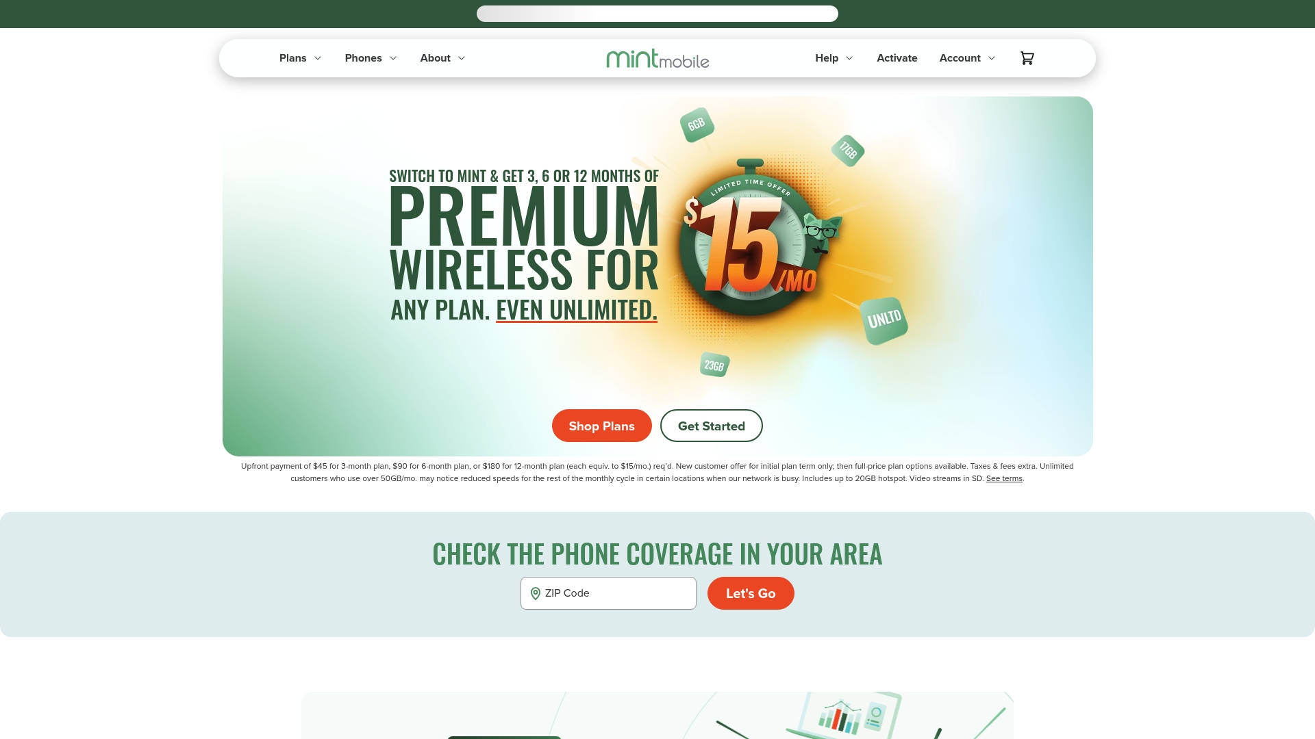 Mint Mobile sponsor landing page advertised on Cold Case Files