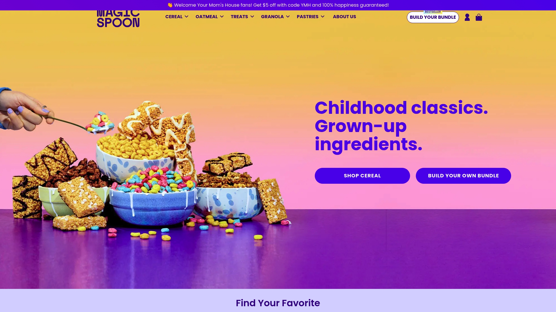 Magic Spoon sponsor landing page advertised on Your Mom's House with Christina P. and Tom Segura