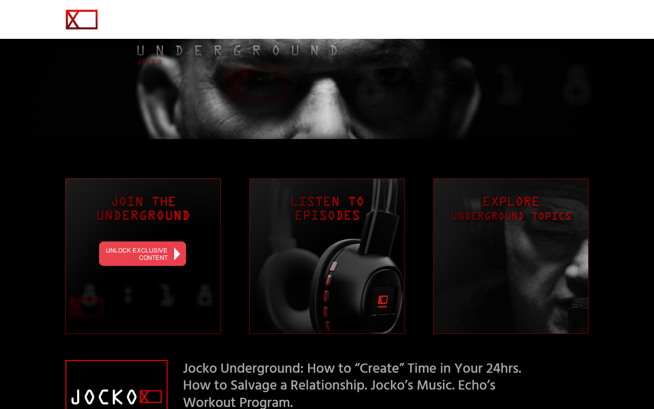 Jocko Underground sponsor landing page advertised on Jocko Podcast