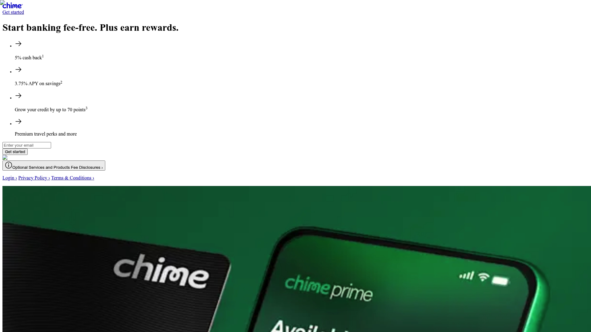 Chime sponsor landing page advertised on Shawn Ryan Show