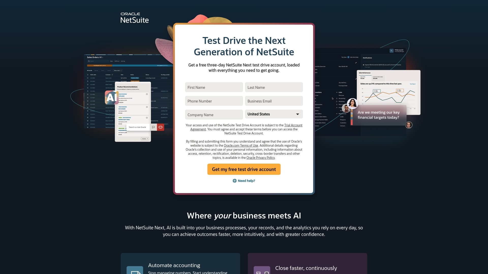 NetSuite sponsor landing page advertised on Mac Power Users
