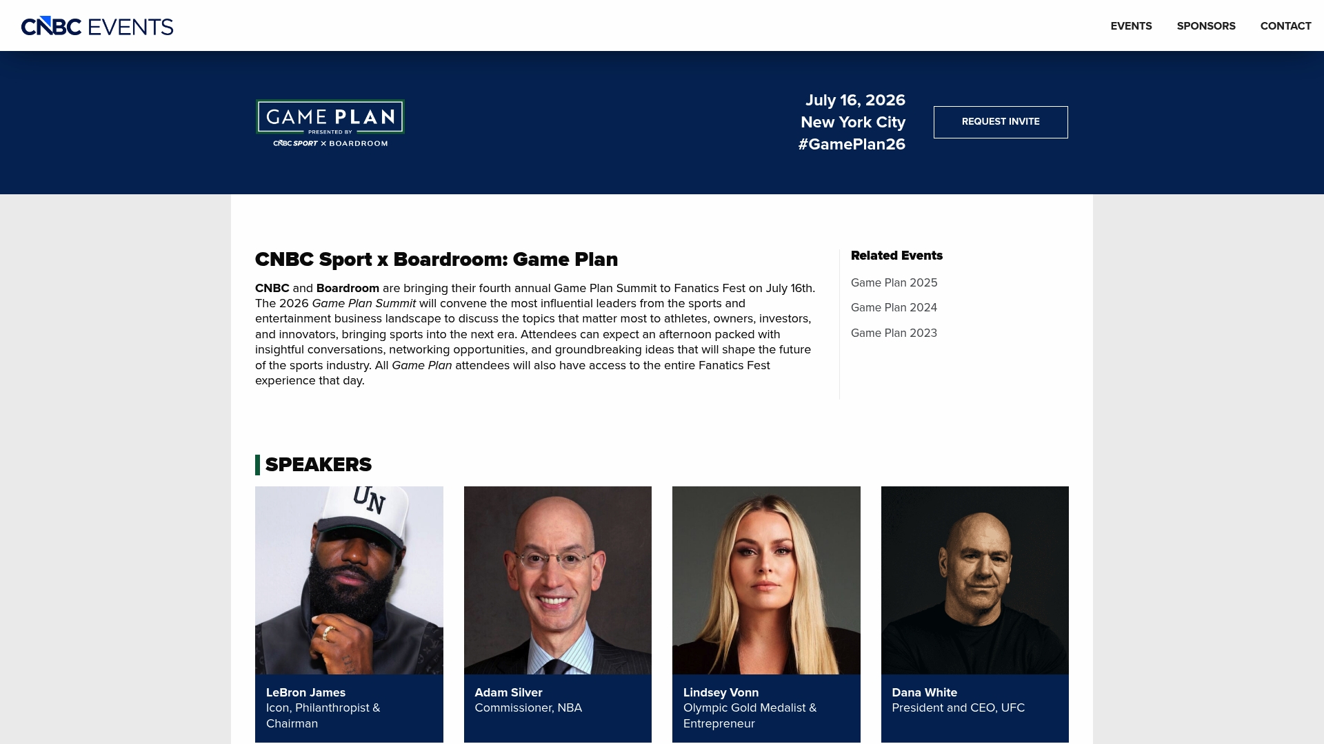 CNBC Halftime Report sponsor landing page advertised on Halftime Report