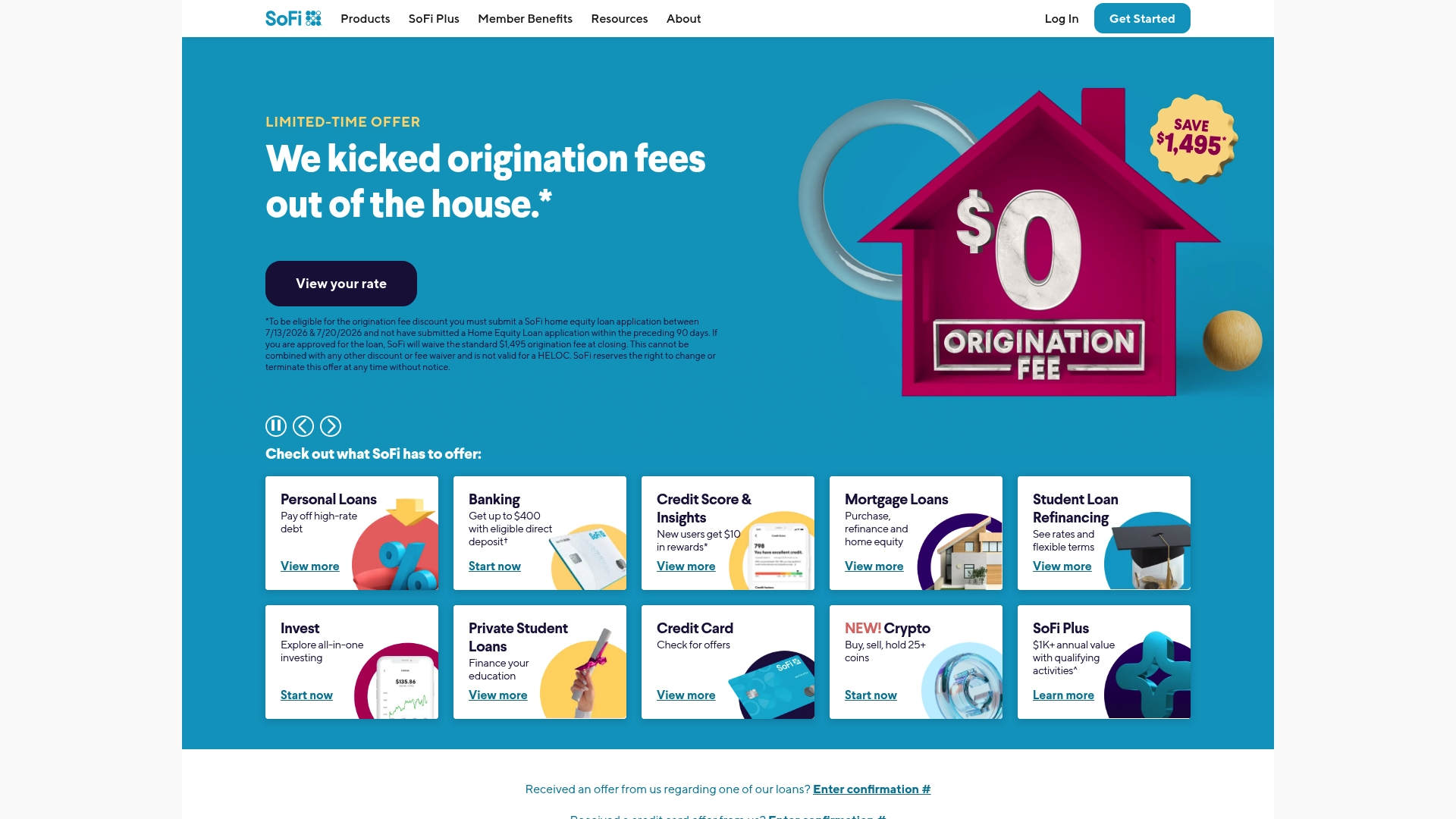 SoFi sponsor landing page advertised on Morbid