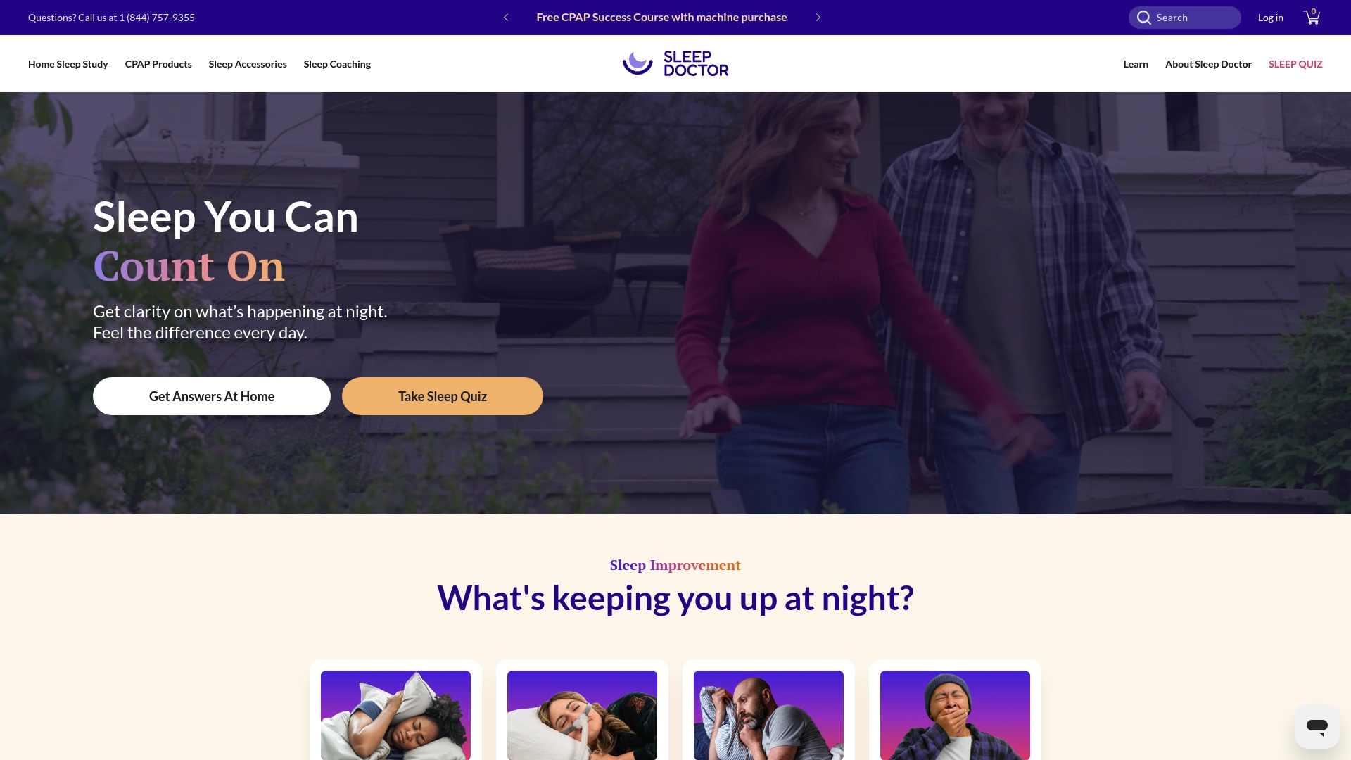 Sleep Doctor sponsor landing page advertised on Handsome