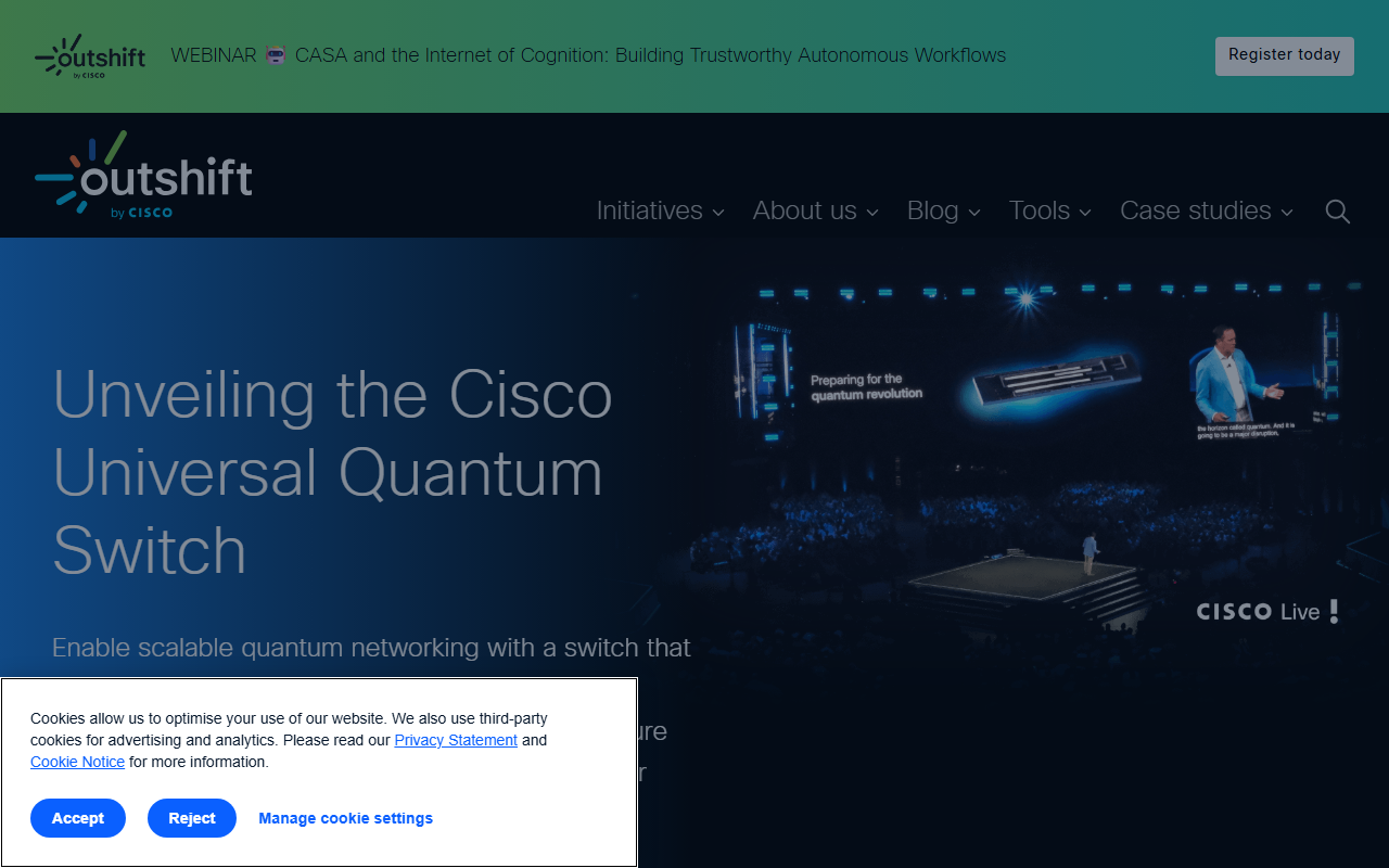 Outshift by Cisco sponsor landing page advertised on Last Week in AI